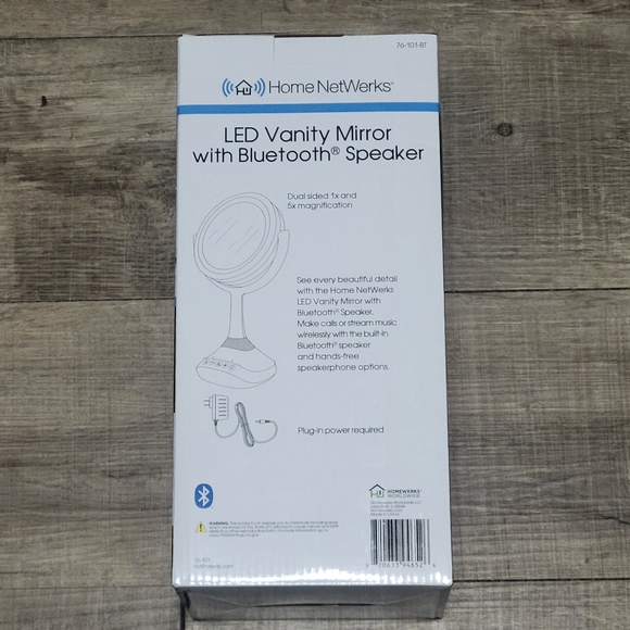 Homewerks Mirror with LED Light and Bluetooth Speaker and Microphone - Picture 6 of 8